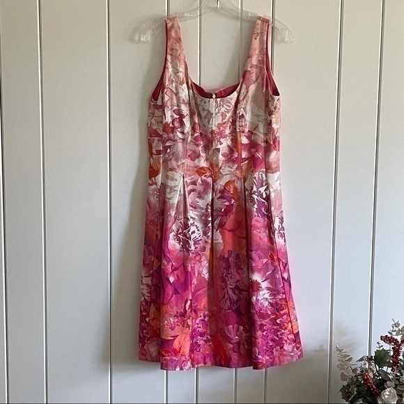 2/$49 Sleeveless Sundress Pink Peach Orange White NINE WEST Floral Pattern - Picture 1 of 9
